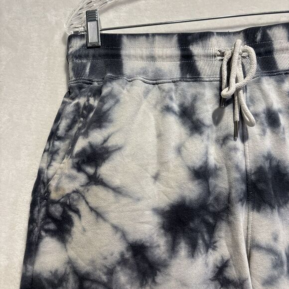 True Religion Tie Dye Sweat Shorts Men's Medium Blue White Logo Drawstring Knit - Picture 2 of 15